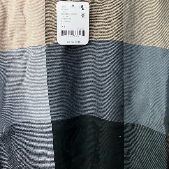 Free People Sugar Cookie Flannel Long Sleeve Shirt size XS NWT - Picture 2 of 9